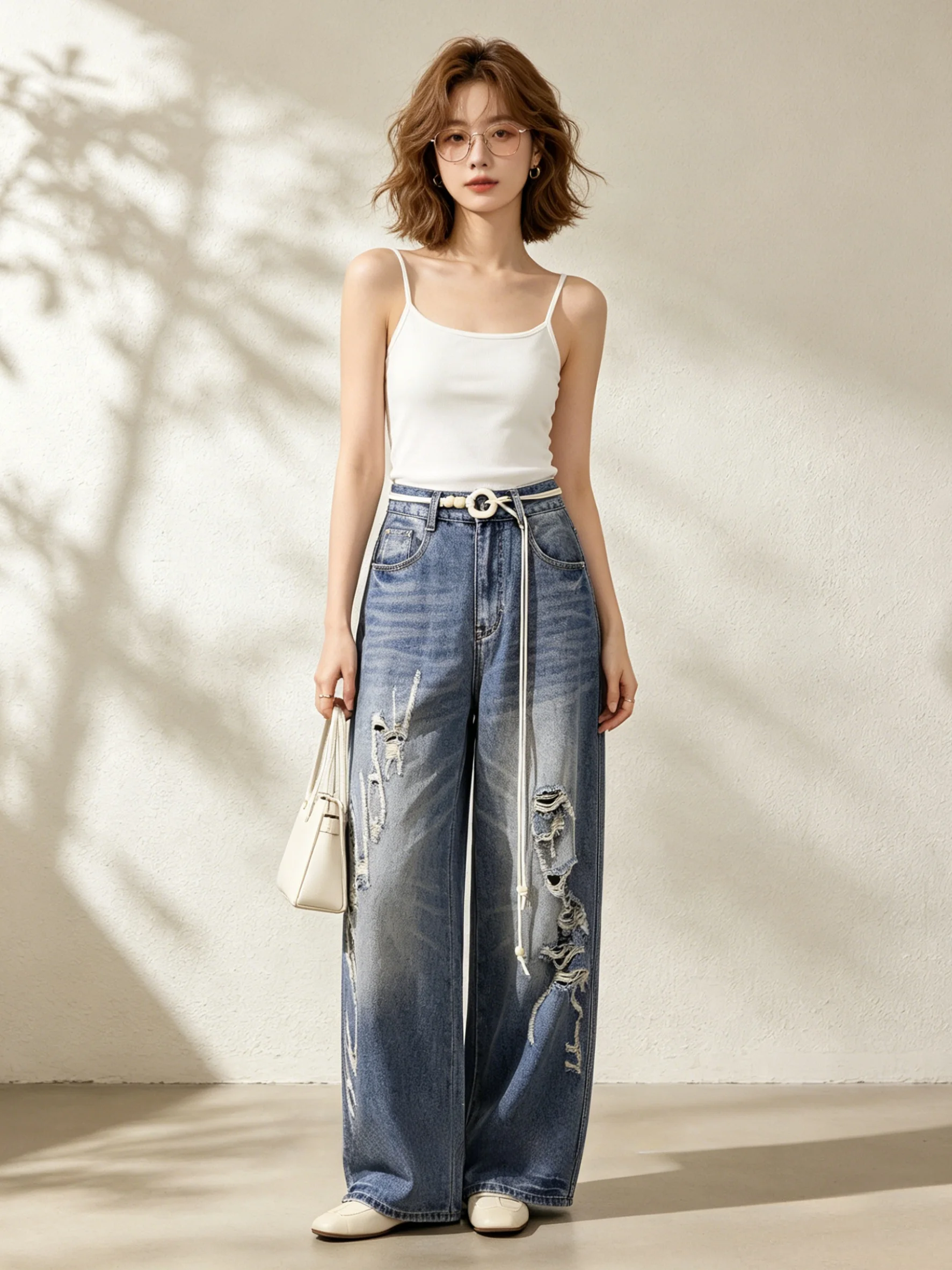 Korean Style Wide Leg Denim Jeans Women's Summer Light Color Personality Knife Pants Design Sensation Casual Jeans
Korean Style Wide Leg Denim Jeans Women's Summer Light Color Personality Knife Pants Design Sensation Casual Jeans