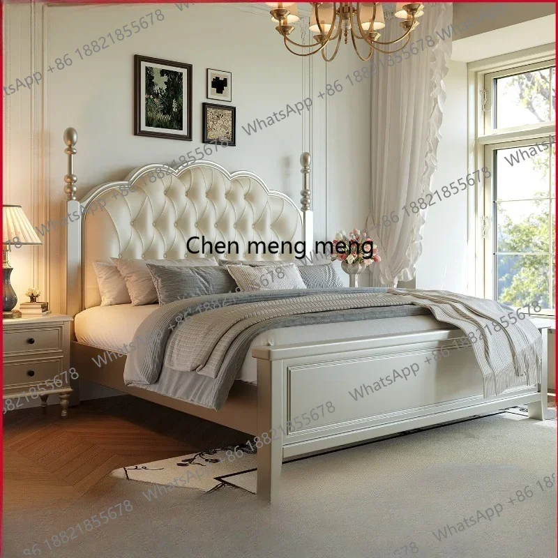 E182 Retro French light luxury solid wood bed American leather soft bag double bed master bedroom
E182 Retro French light luxury solid wood bed American leather soft bag double bed master bedroom