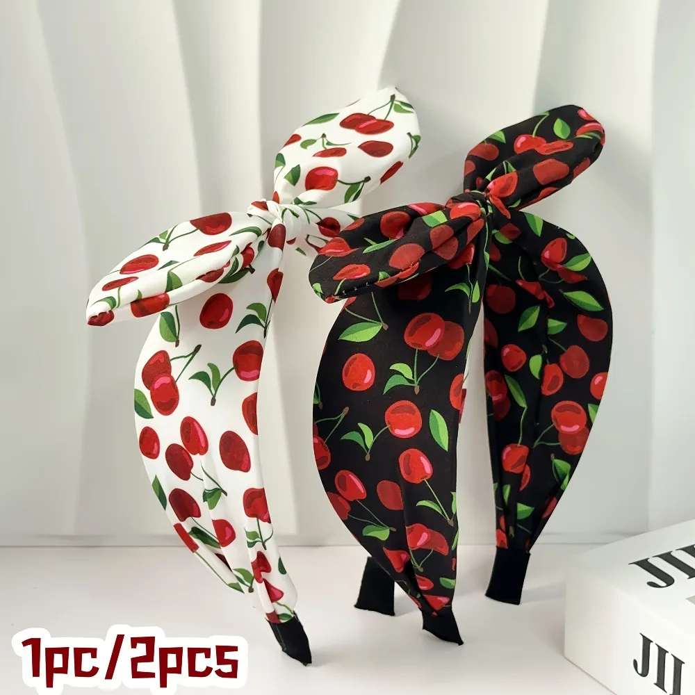 1/2pcs Elegant Sweet Multicolor Cherry Printed Wide Edge Tied Rabbit Ear Hairbands Hair Styling Tools for Volume Part Management
1/2pcs Elegant Sweet Multicolor Cherry Printed Wide Edge Tied Rabbit Ear Hairbands Hair Styling Tools for Volume Part Management