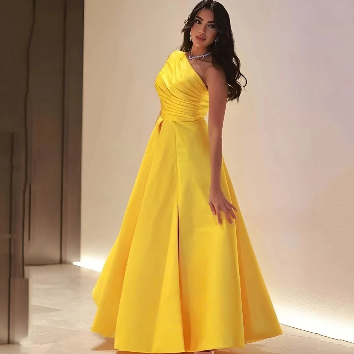Yellow One-shoulder Long Bespoke Occasion Gown Evening Dresses Prom Pastrol Unisex Jersey Retro Dubai Saudi Arabic Customized
Yellow One-shoulder Long Bespoke Occasion Gown Evening Dresses Prom Pastrol Unisex Jersey Retro Dubai Saudi Arabic Customized