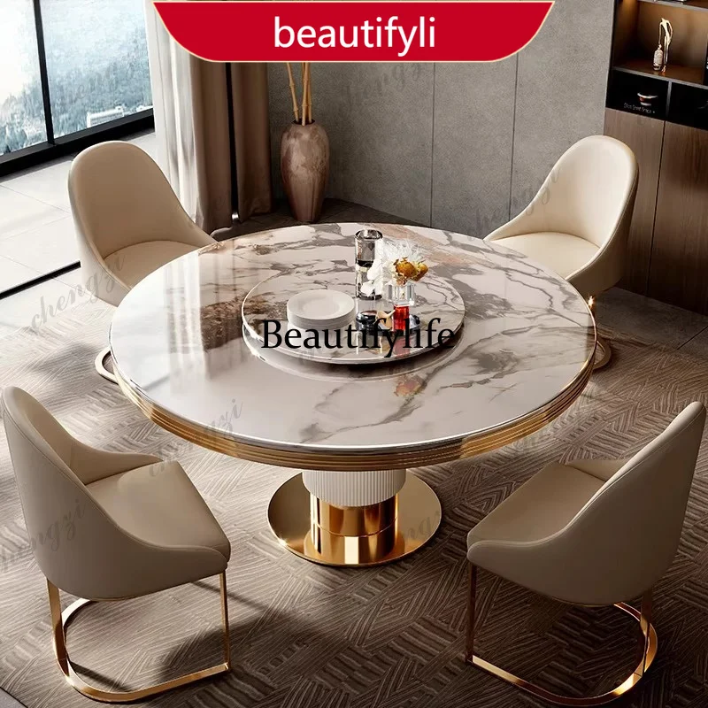 A45 Modern restaurant marble round dining table and chair combination simple round table with turntable dining table heme luxury
A45 Modern restaurant marble round dining table and chair combination simple round table with turntable dining table heme luxury
