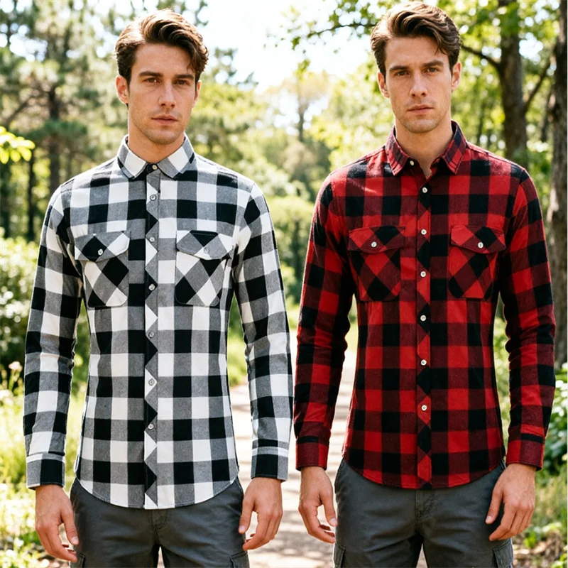 Men's Casual Long Sleeved Checkered Shirt,available in Red and Black/black and White Dual Colors,suitable for Hiking and Camping
Men's Casual Long Sleeved Checkered Shirt,available in Red and Black/black and White Dual Colors,suitable for Hiking and Camping