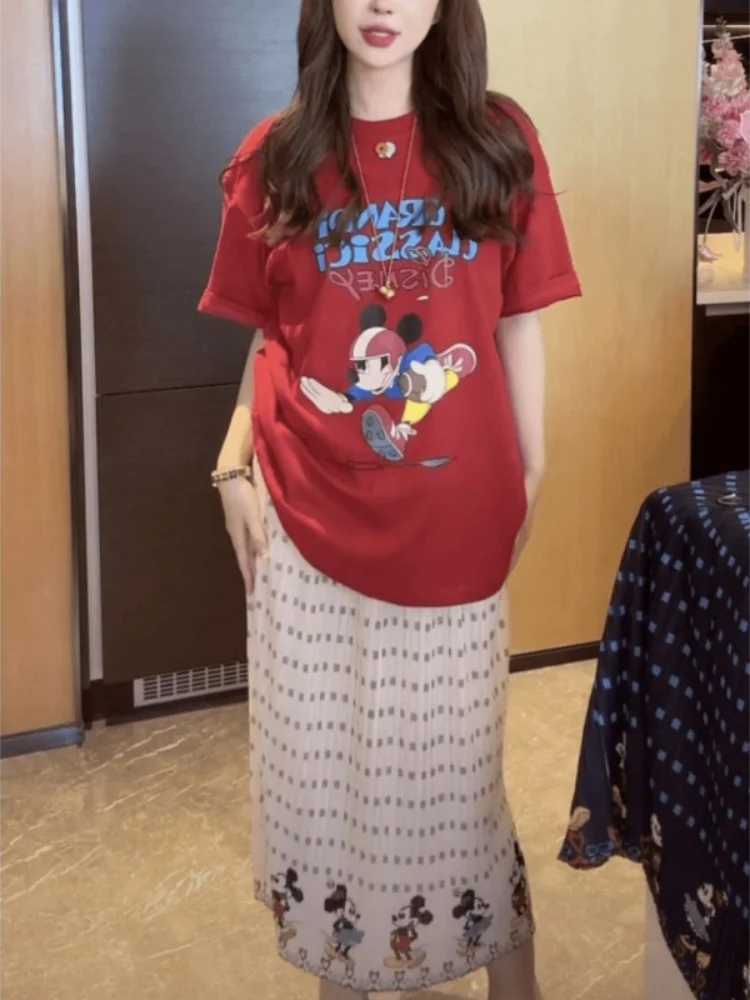 Korean Sle Fun Print Set Women's Summer Faion f Skirt Cute T-irt Long Pants Casual Workwear Two-Piece Suit
Korean Sle Fun Print Set Women's Summer Faion f Skirt Cute T-irt Long Pants Casual Workwear Two-Piece Suit