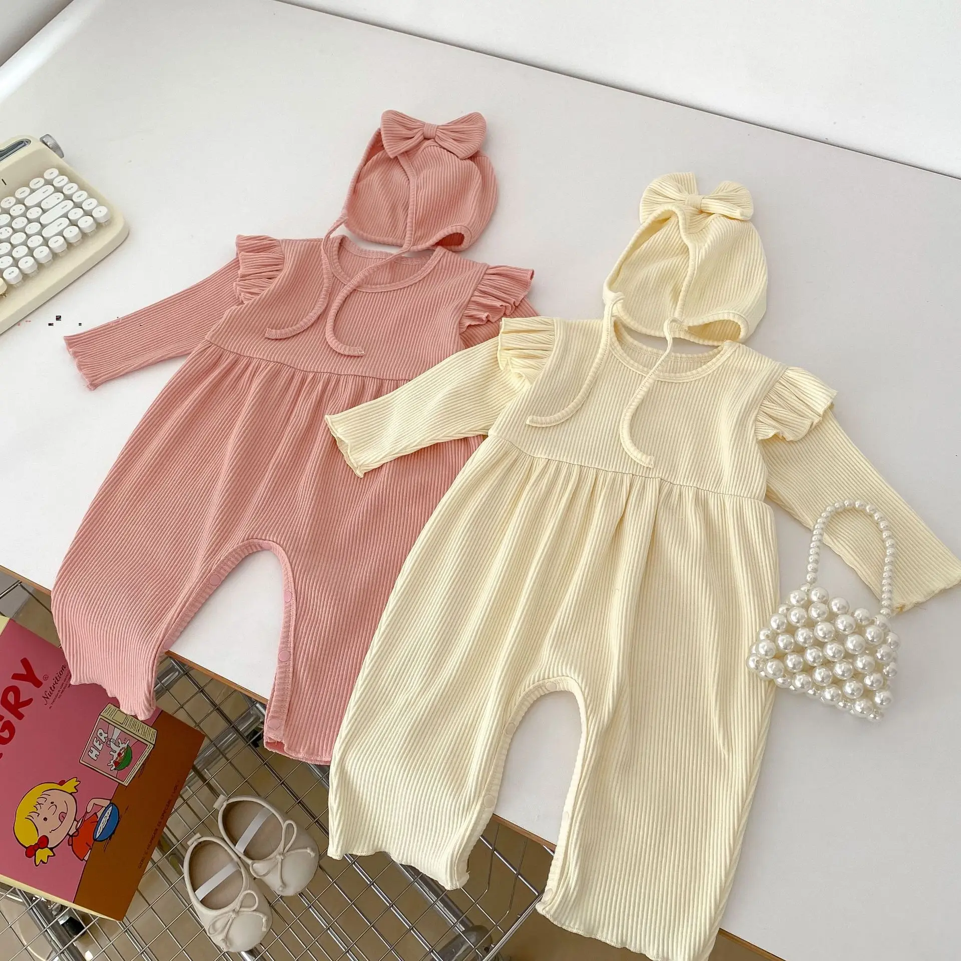 Newborn Photography Romper Kids Boutique Clothing Autumn 2023 New Simple Solid Color Long Sleeve Vertical Stripe O-neck Cotton
Newborn Photography Romper Kids Boutique Clothing Autumn 2023 New Simple Solid Color Long Sleeve Vertical Stripe O-neck Cotton