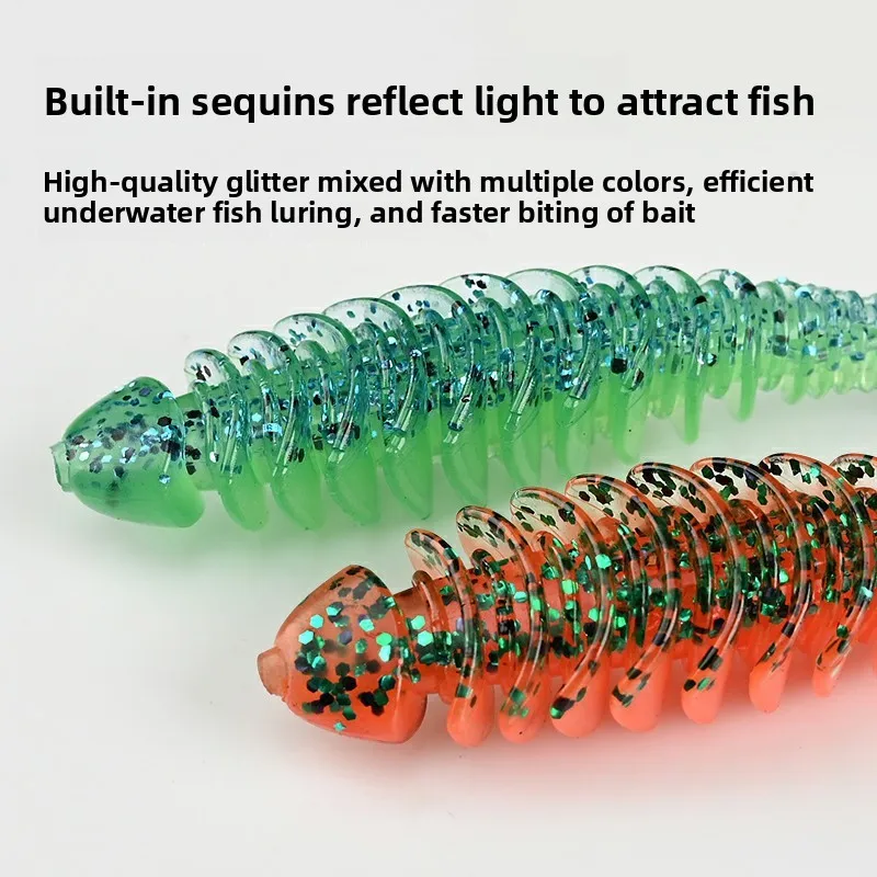100Pcs Reverse Thread T-Tail Soft Lure, Jig Head Artificial Bait For Black Pit Wild Fishing Bass Mandarin Fish Perch Lure
100Pcs Reverse Thread T-Tail Soft Lure, Jig Head Artificial Bait For Black Pit Wild Fishing Bass Mandarin Fish Perch Lure