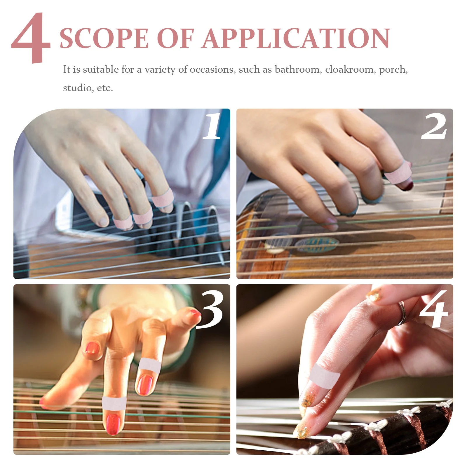 5 Rolls Household Guzheng Tape Strong Adhesion Easy Cut Finger Pick Holder for Pipa Zither Musicians Essential
5 Rolls Household Guzheng Tape Strong Adhesion Easy Cut Finger Pick Holder for Pipa Zither Musicians Essential