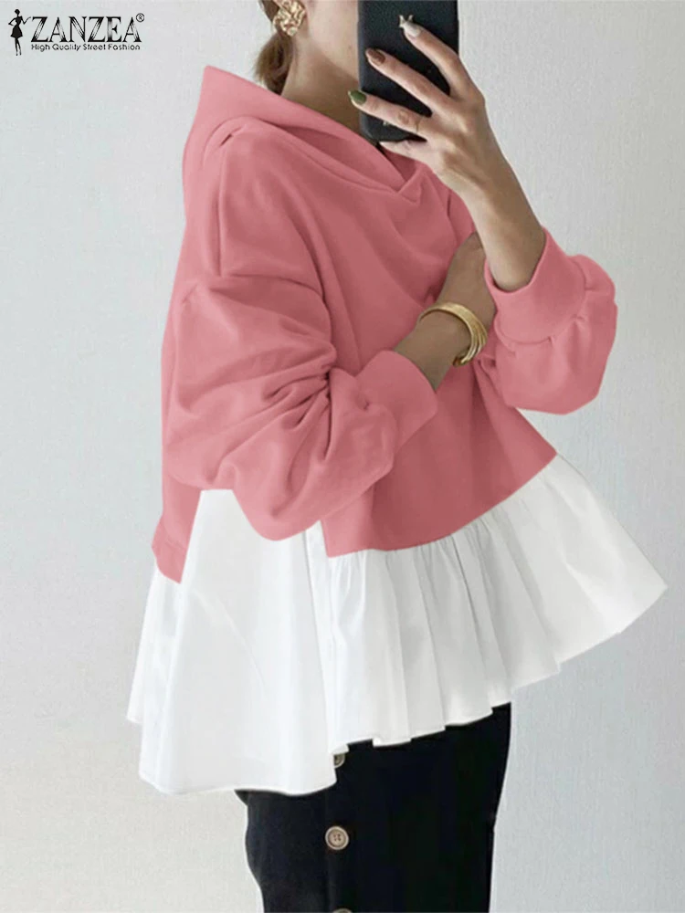 ZANZEA Fashion Stitching Hem Sweatshirts Women Hooded Collar Hoodies 2025 Spring Long Sleeve Pullover Vintage Colorblock Tops
ZANZEA Fashion Stitching Hem Sweatshirts Women Hooded Collar Hoodies 2025 Spring Long Sleeve Pullover Vintage Colorblock Tops