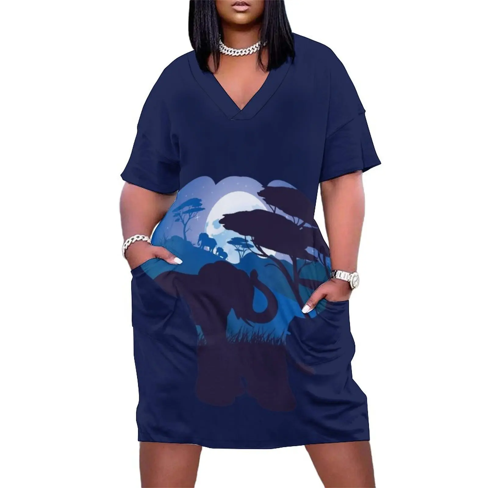 African Night with Elephant 6 Loose Pocket Dress Summer dresses for women party dress women elegant luxury womans clothing
African Night with Elephant 6 Loose Pocket Dress Summer dresses for women party dress women elegant luxury womans clothing