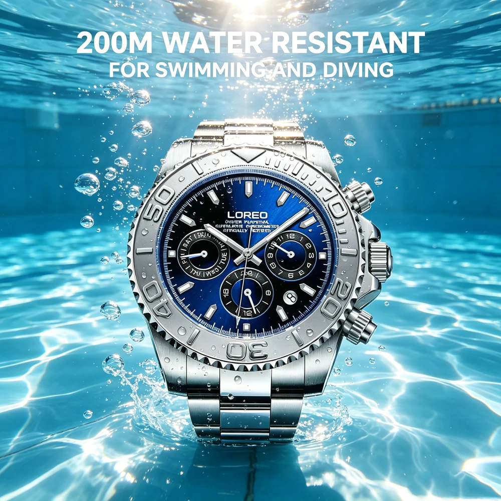 LOREO Diving Series Luxury Automatic Men's Watch Date Stainless Steel Man Watch 200m Waterproof Seagull Movement Watches For Men
LOREO Diving Series Luxury Automatic Men's Watch Date Stainless Steel Man Watch 200m Waterproof Seagull Movement Watches For Men