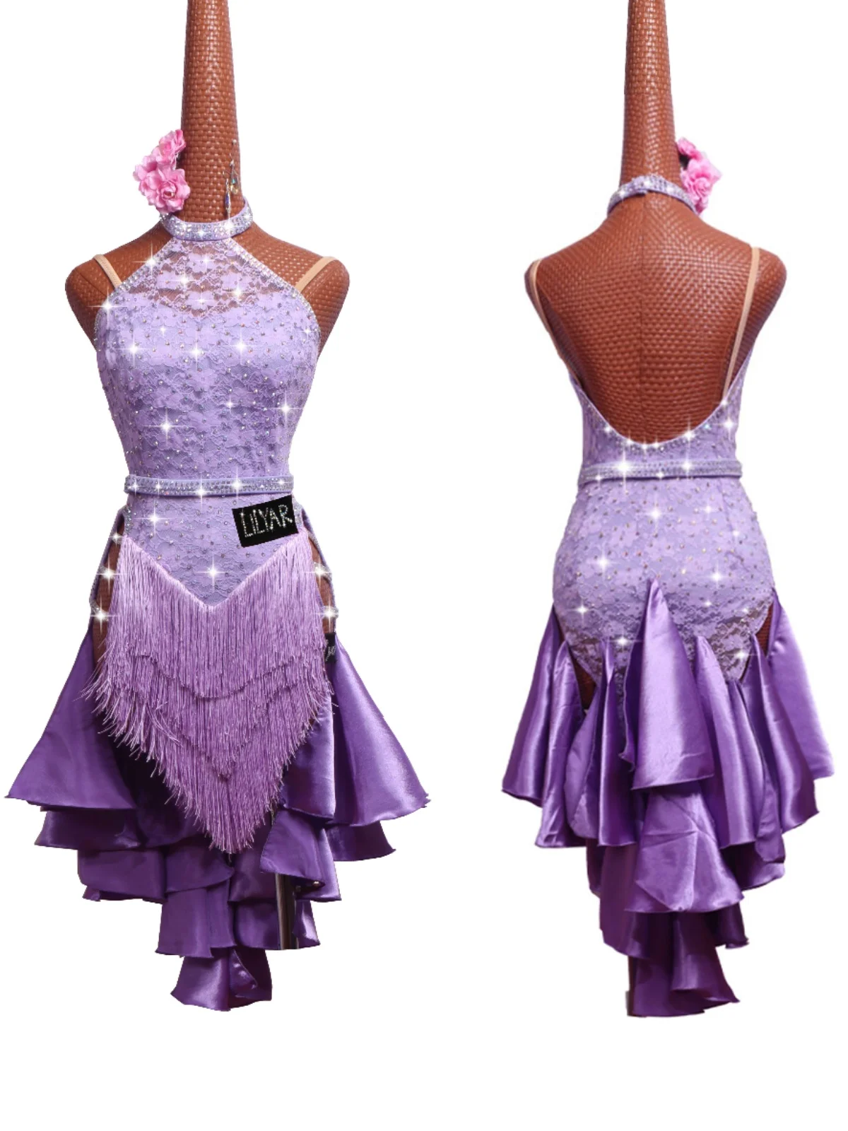 Lilyar Latin Dance Costume Women's Cetition Performance Lace Fringe Svel Bal High Slit Skirt Purple
Lilyar Latin Dance Costume Women's Cetition Performance Lace Fringe Svel Bal High Slit Skirt Purple