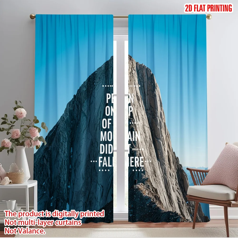 2pcs 2D flat printing Curtains Mountain Peak Success Achieved Polyester Without Electricity All Season Party & Holiday Decor Use 
2pcs 2D flat printing Curtains Mountain Peak Success Achieved Polyester Without Electricity All Season Party & Holiday Decor Use
