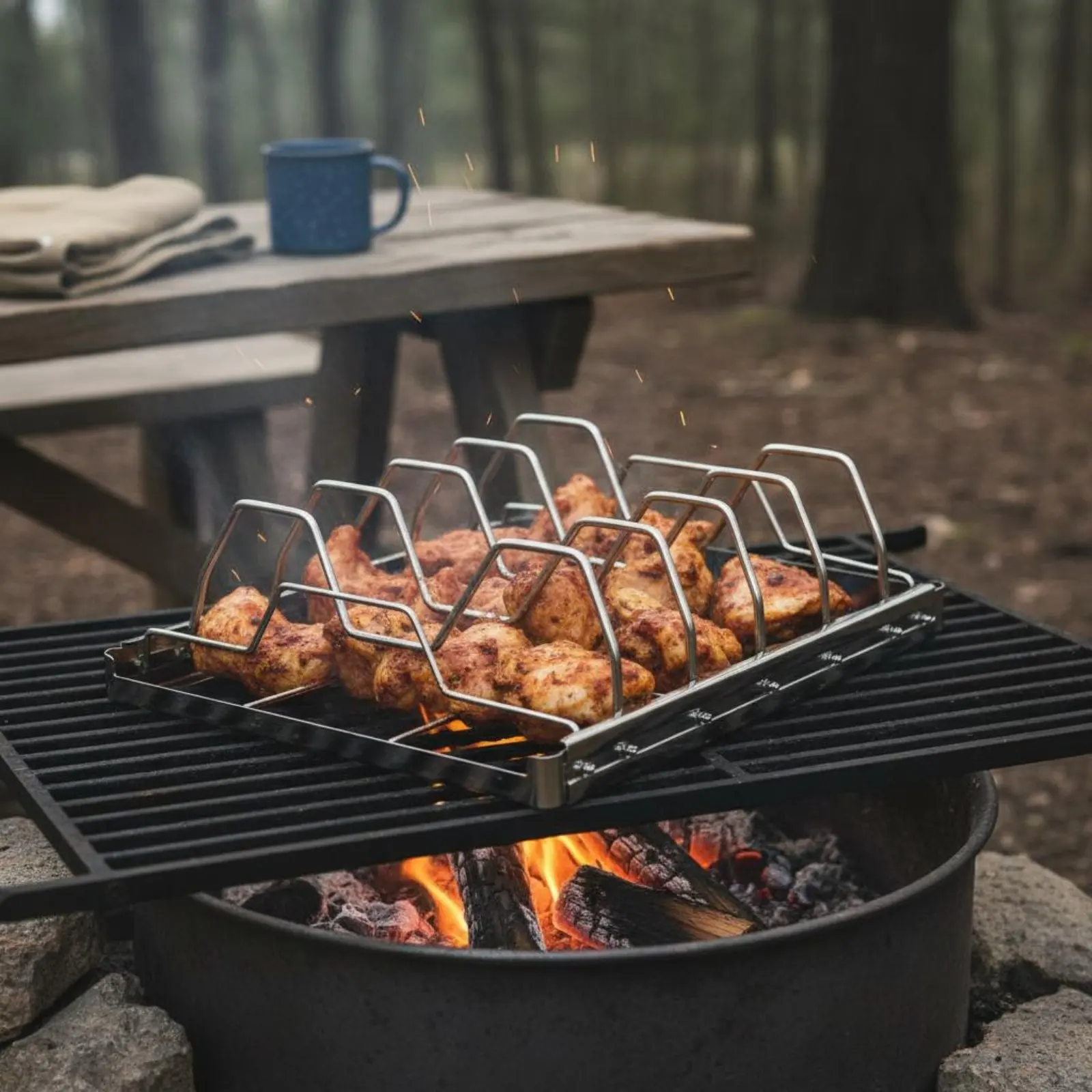 Stainless Steel Rib Rack Even Heat Circulation BBQ Rib Stand Stainless Steel Roasting Rack Multi-Use Non-Stick Grill Stand
Stainless Steel Rib Rack Even Heat Circulation BBQ Rib Stand Stainless Steel Roasting Rack Multi-Use Non-Stick Grill Stand