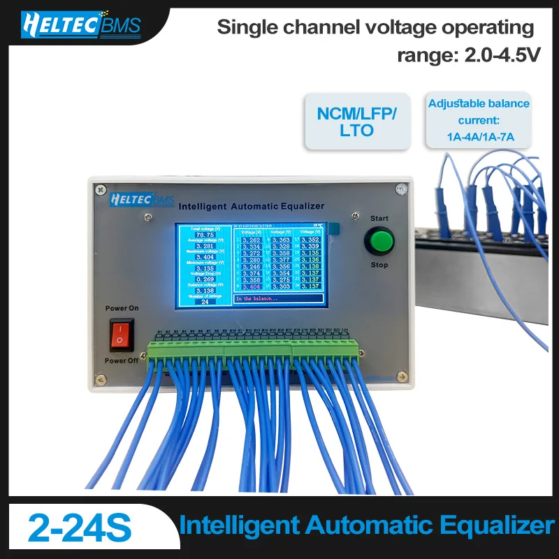  Heltec 2~24S 4A/7A Intelligent Battery Equalization Instrument for NCM/LFP/ LTO/2V-4.5V nominal voltage Batteries
Heltec 2~24S 4A/7A Intelligent Battery Equalization Instrument for NCM/LFP/ LTO/2V-4.5V nominal voltage Batteries