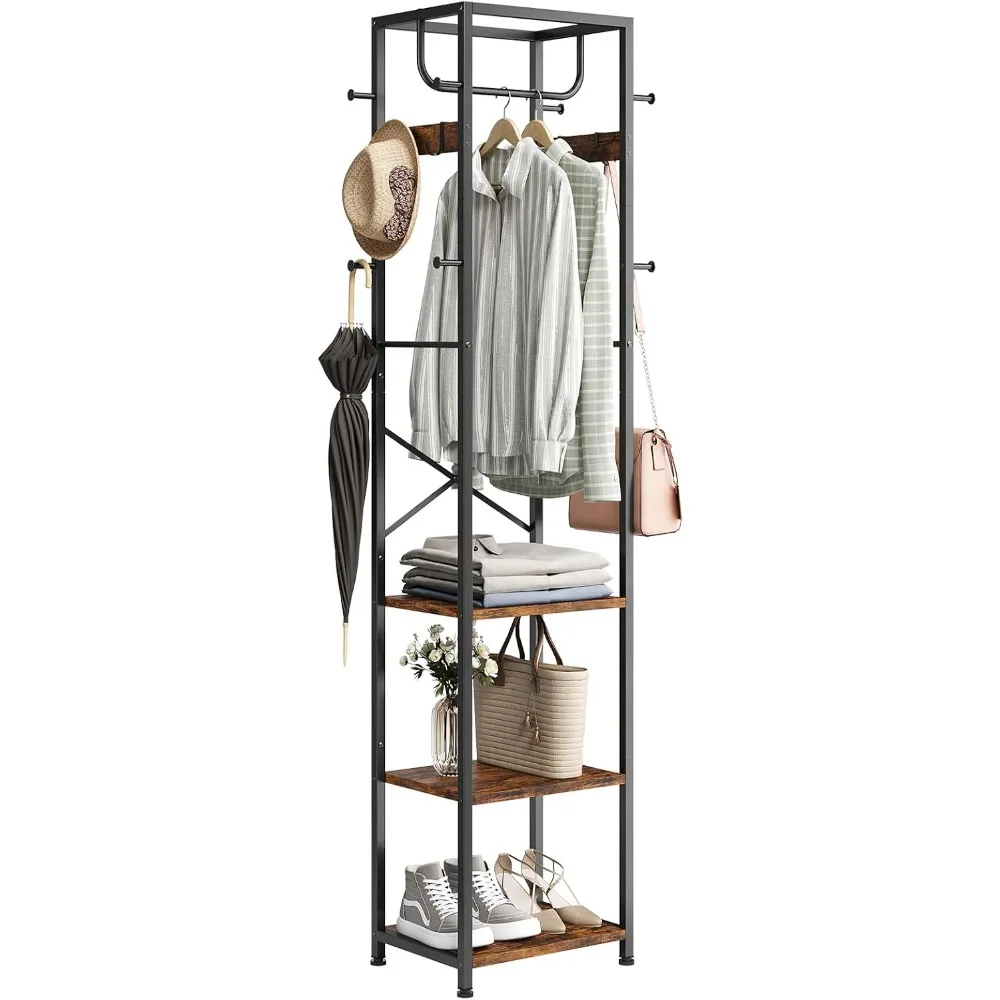 Freestanding Coat Rack with Storage Shelves and Hooks Industrial Organizer for Bedroom Hallway Entryway Office
Freestanding Coat Rack with Storage Shelves and Hooks Industrial Organizer for Bedroom Hallway Entryway Office
