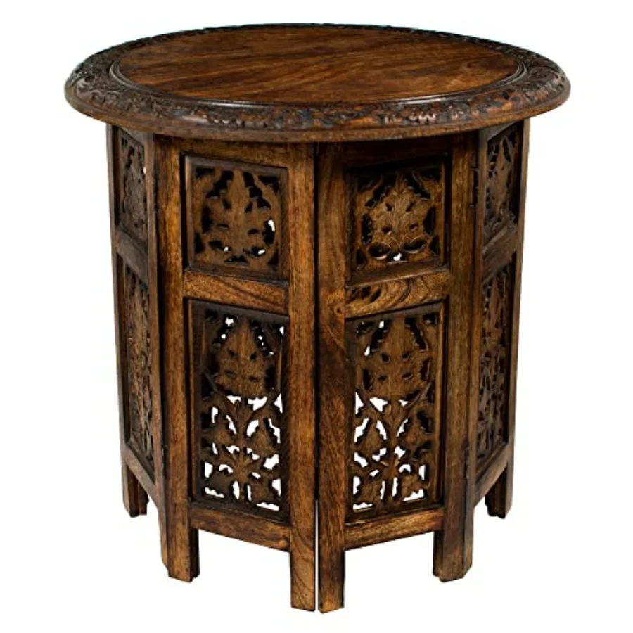 Solid Wood Accent End Table for Small Spaces Entryway Farmhouse Living Room Bedside - Hand Carved Vintage Boho Folding Side Tab
Solid Wood Accent End Table for Small Spaces Entryway Farmhouse Living Room Bedside - Hand Carved Vintage Boho Folding Side Tab