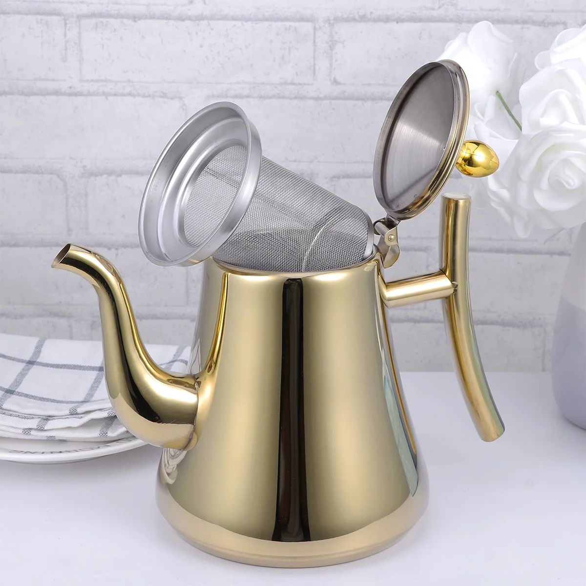 Stainless Steel Teapot Quick Strain Kettle Non Clean Stylish Hot Water Tea Coffee Pot Kitchen Barware
Stainless Steel Teapot Quick Strain Kettle Non Clean Stylish Hot Water Tea Coffee Pot Kitchen Barware