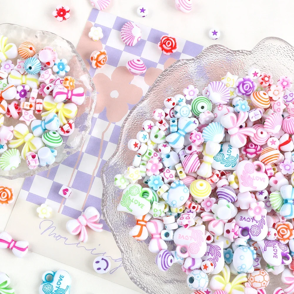20g/lot DIY Acrylic Spacer Beads Rose Blossoms Bowknot Star Heart Shapes Bead for Jewelry Making Bracelets Necklaces Accessories
20g/lot DIY Acrylic Spacer Beads Rose Blossoms Bowknot Star Heart Shapes Bead for Jewelry Making Bracelets Necklaces Accessories