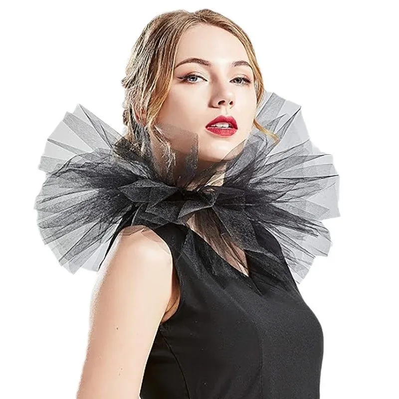 Multi Pleated Detachable Renaissance Style Large Puff Collar in Black and White for Vampire Dress Up
Multi Pleated Detachable Renaissance Style Large Puff Collar in Black and White for Vampire Dress Up