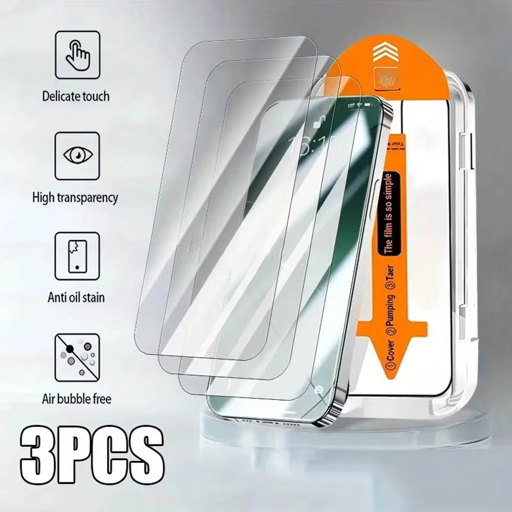 3PCS HD Screen Protectors For iPhone 17 16 Pro Max Air 15 14 Plus 13 12 16e 11 X XR XS 7 8 SE Tempered Glass Easy Install Glass
3PCS HD Screen Protectors For iPhone 17 16 Pro Max Air 15 14 Plus 13 12 16e 11 X XR XS 7 8 SE Tempered Glass Easy Install Glass