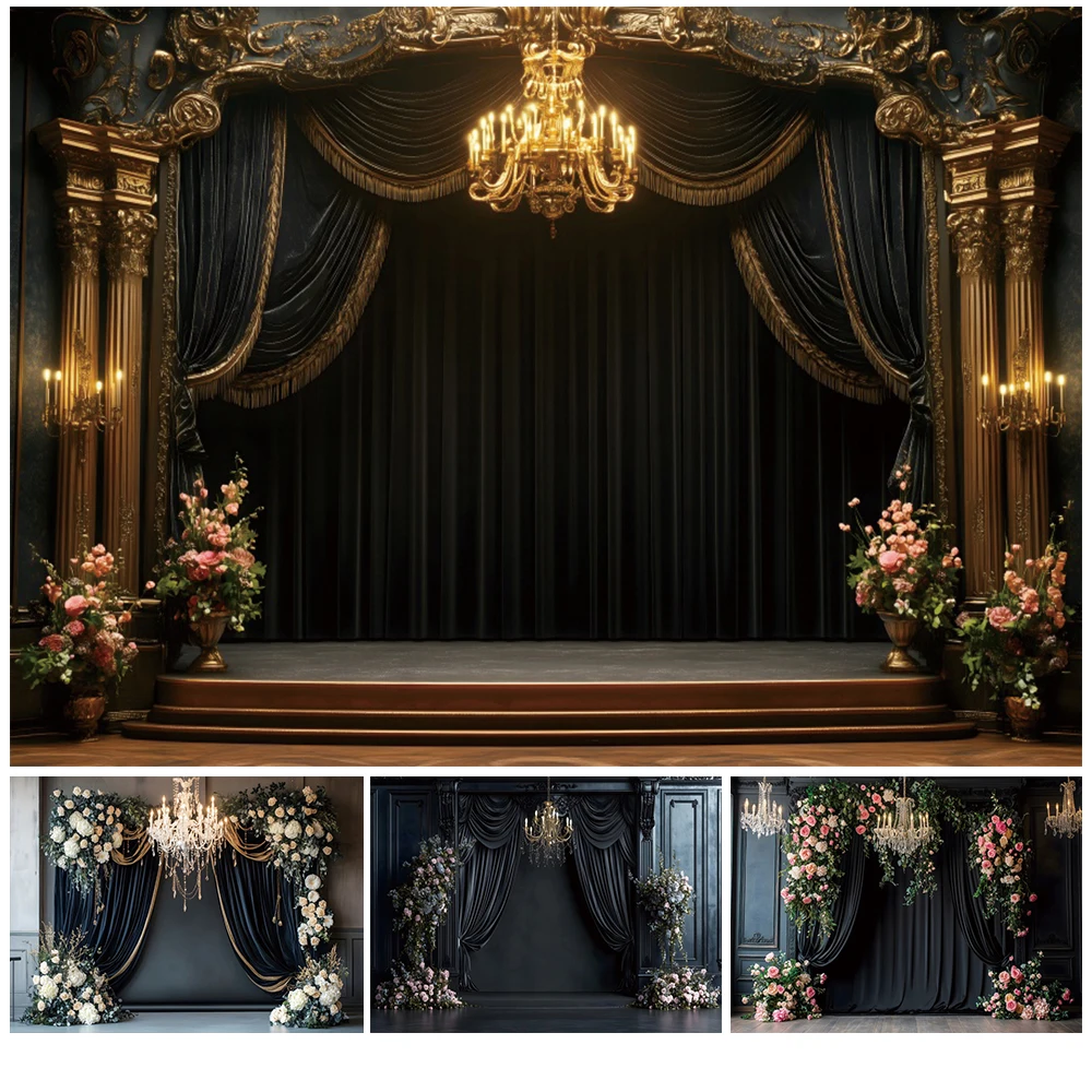 Wedding Black Curtains Backdrop For Photography Europe Style Flower Bride Portrait Shower Birthday Party Photo Background Banner
Wedding Black Curtains Backdrop For Photography Europe Style Flower Bride Portrait Shower Birthday Party Photo Background Banner