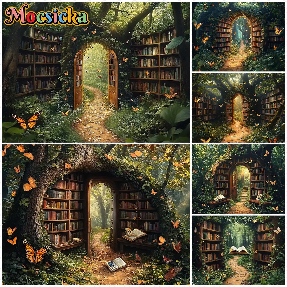 Mocsicka Forest Bookshelf Photo Background Spring Butterfly Green Tree Decorations Adult Baby Easter Party Photography Backdrops
Mocsicka Forest Bookshelf Photo Background Spring Butterfly Green Tree Decorations Adult Baby Easter Party Photography Backdrops