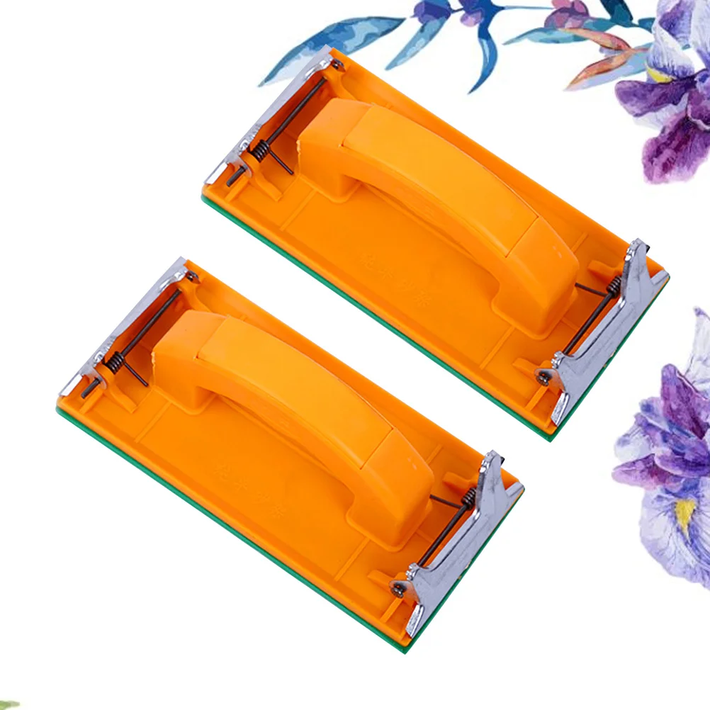 2pc Sandpaper Holder Orange Ergonomic Handle Anti-Slip Right Angle Design For Wall Wood Metal Wet Dry Sanding Polishing
2pc Sandpaper Holder Orange Ergonomic Handle Anti-Slip Right Angle Design For Wall Wood Metal Wet Dry Sanding Polishing