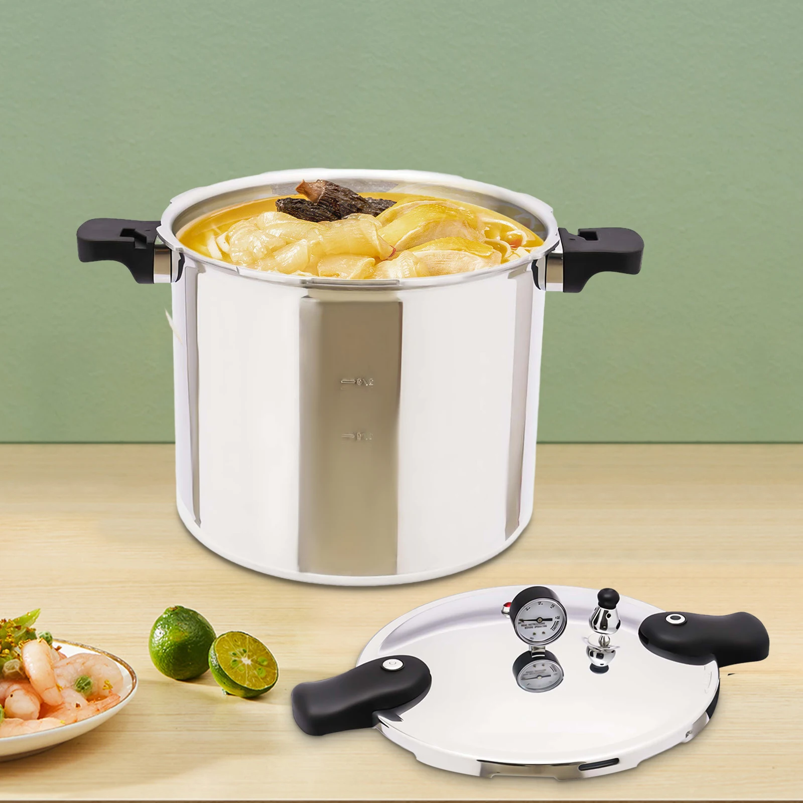 Large 22L Pressure Cooker - 23QT Explosion-Proof, 90Kpa Max Pressure, Fast & Even Heating for Healthy Cooking
Large 22L Pressure Cooker - 23QT Explosion-Proof, 90Kpa Max Pressure, Fast & Even Heating for Healthy Cooking