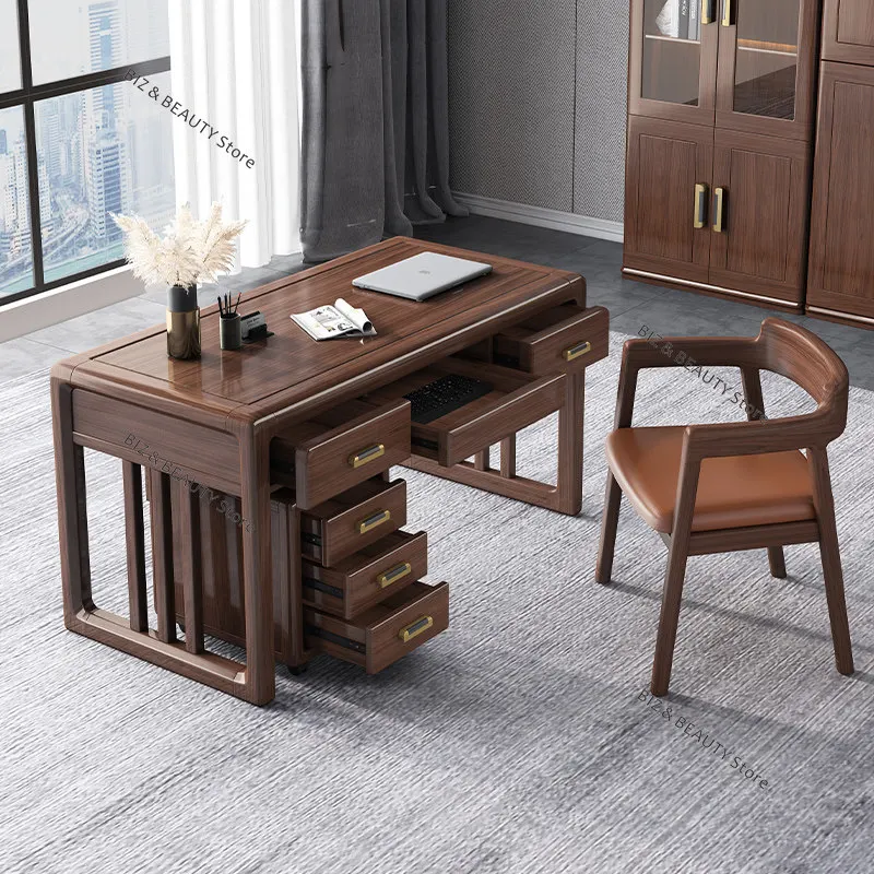 New Chinese Style Solid Wood Executive Desk Walnut Finish Light Luxury Boss Table Home Office Study Room Modern Furniture JT40
New Chinese Style Solid Wood Executive Desk Walnut Finish Light Luxury Boss Table Home Office Study Room Modern Furniture JT40