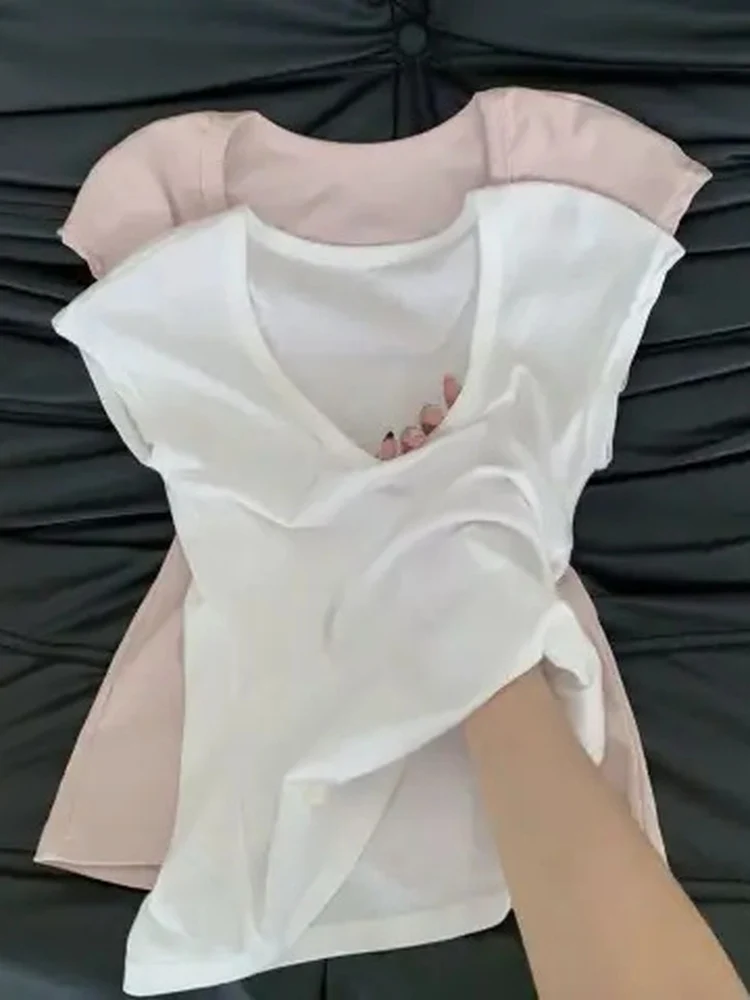 Slim Fit V-Neck T-Shirt Women's Summer Waist-Cinched Sleeveless Top Pure Color Basic Style American Hot Girl Style Fashion
Slim Fit V-Neck T-Shirt Women's Summer Waist-Cinched Sleeveless Top Pure Color Basic Style American Hot Girl Style Fashion