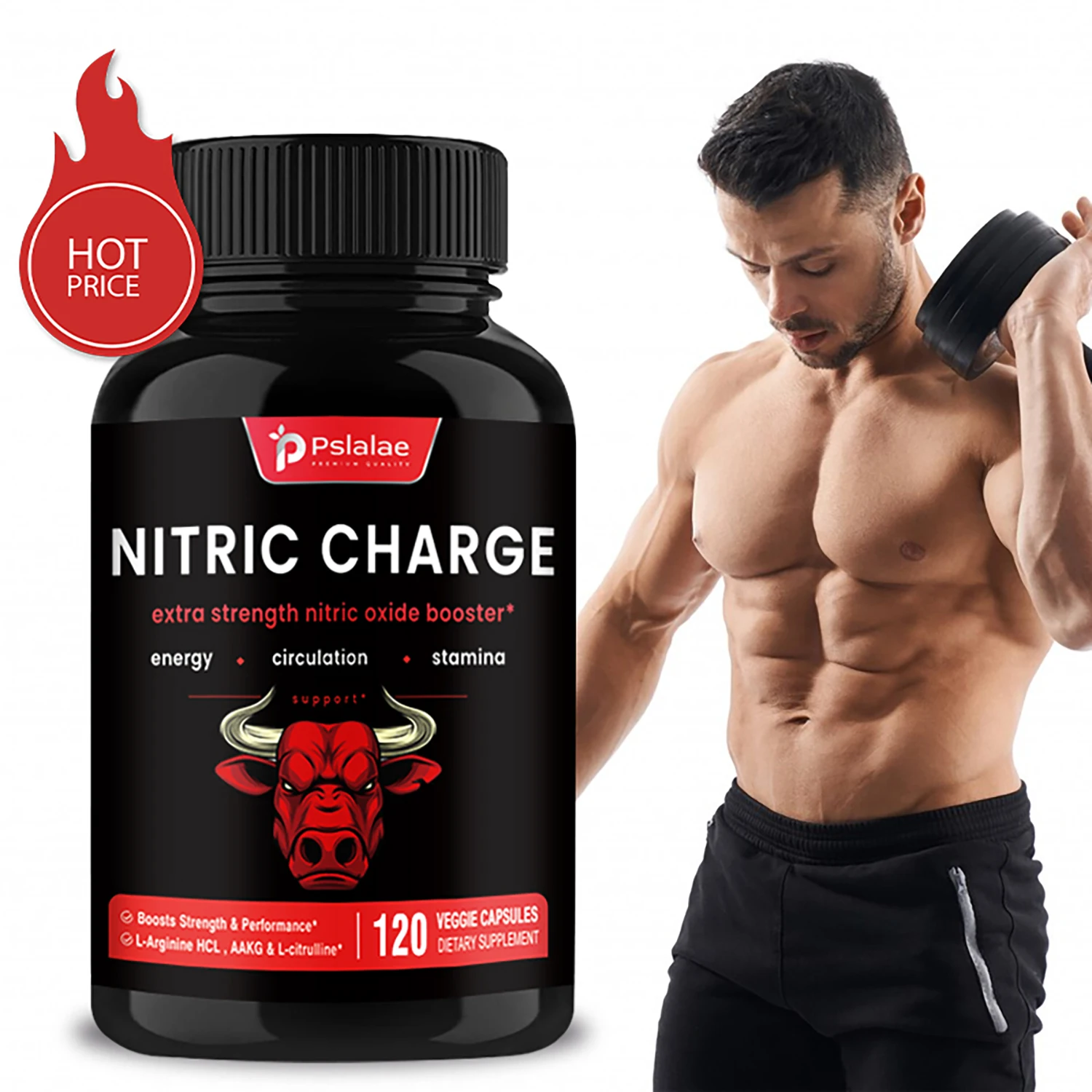 Nitric Charge - with L-Arginine, L-Citrulline - Improve Endurance, Muscle Mass, and Athletic Performance - 120 Capsules
Nitric Charge - with L-Arginine, L-Citrulline - Improve Endurance, Muscle Mass, and Athletic Performance - 120 Capsules