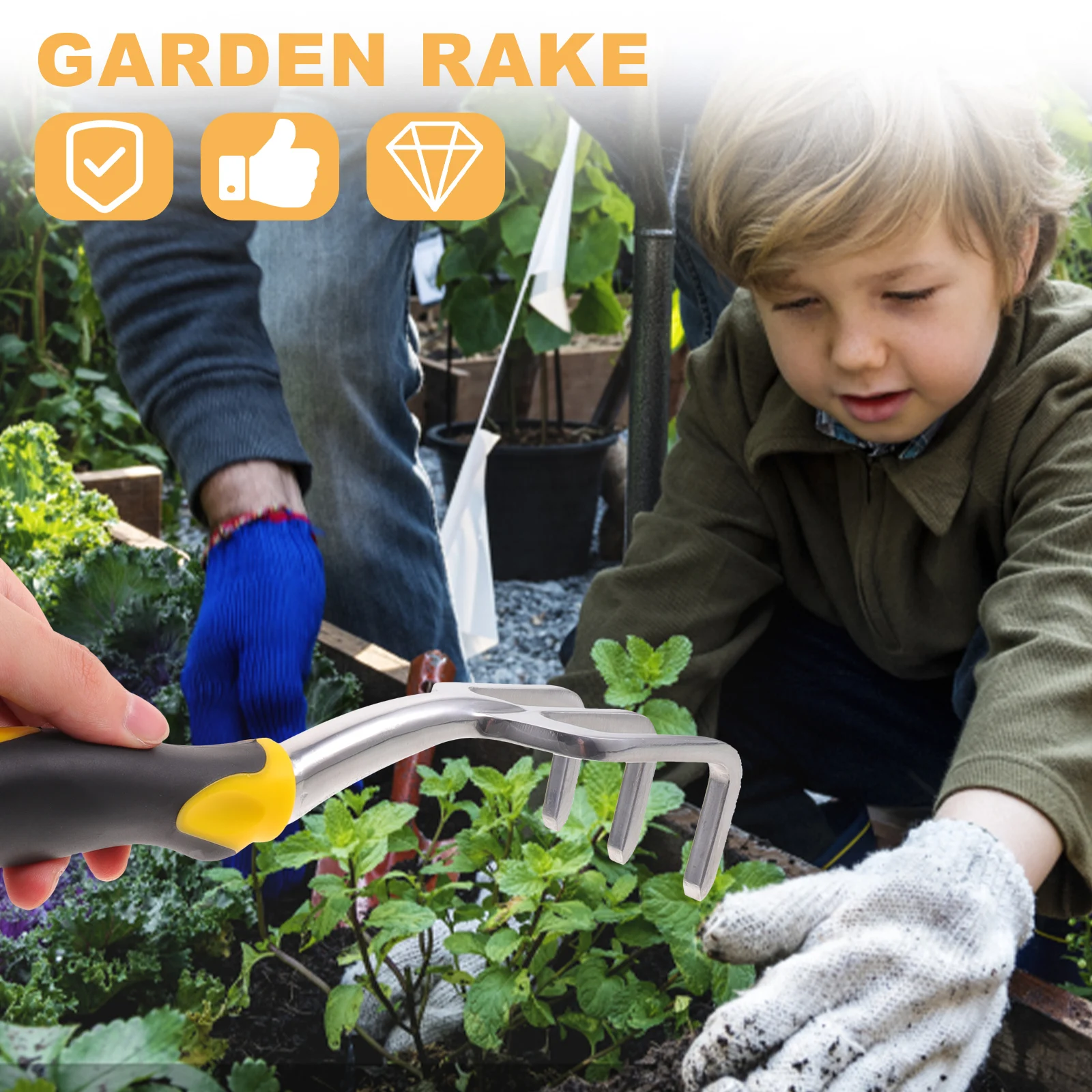 Three-toothed Rake Magnesium Aluminum Alloy Hand Cultivator Garden Tools Soil Loosener Remover Durable Stainless Steel
Three-toothed Rake Magnesium Aluminum Alloy Hand Cultivator Garden Tools Soil Loosener Remover Durable Stainless Steel