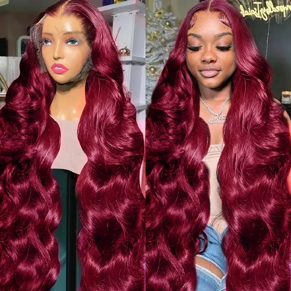 99J Burgundy 13x4 Lace Front Human Hair 200 Density Body Wave 34 36 Inch Red Colored 13x6 Lace Frontal Wigs For Women Remy Hair
99J Burgundy 13x4 Lace Front Human Hair 200 Density Body Wave 34 36 Inch Red Colored 13x6 Lace Frontal Wigs For Women Remy Hair