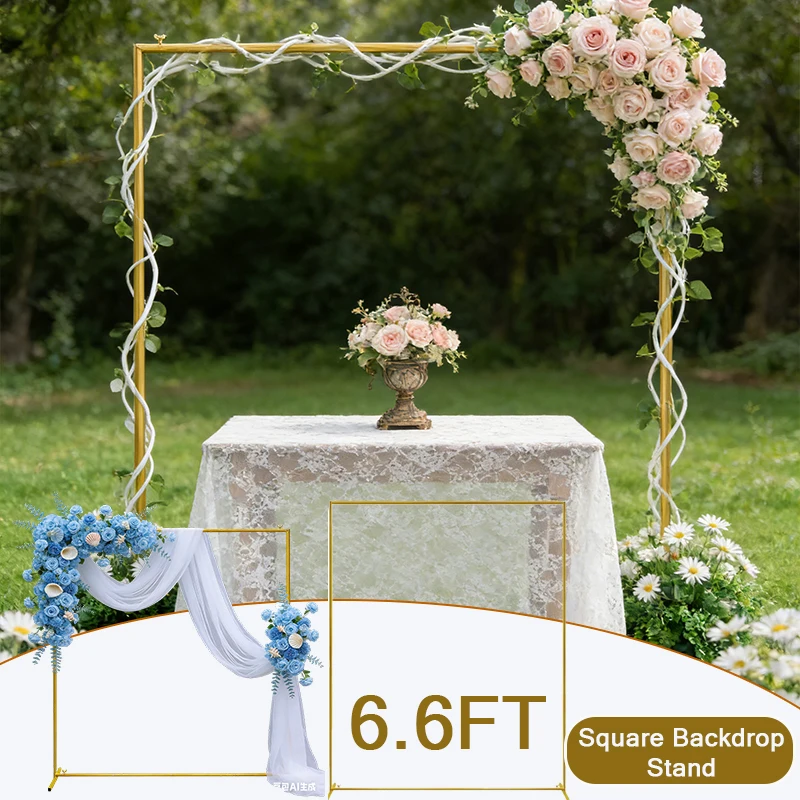 Wedding Arch 6.6FT X 6.6FT Square Backdrop Stand Gold Metal Balloon Arch Stand for Ceremony Wedding Arches Party Anniversary
Wedding Arch 6.6FT X 6.6FT Square Backdrop Stand Gold Metal Balloon Arch Stand for Ceremony Wedding Arches Party Anniversary