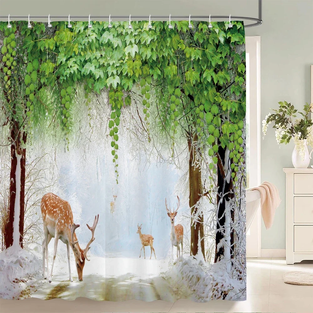 Forest Elk Deer Shower Curtain Trees Landscape Bathroom Decor Curtains Polyester Fabric Waterproof Bath Curtain With Hooks
Forest Elk Deer Shower Curtain Trees Landscape Bathroom Decor Curtains Polyester Fabric Waterproof Bath Curtain With Hooks