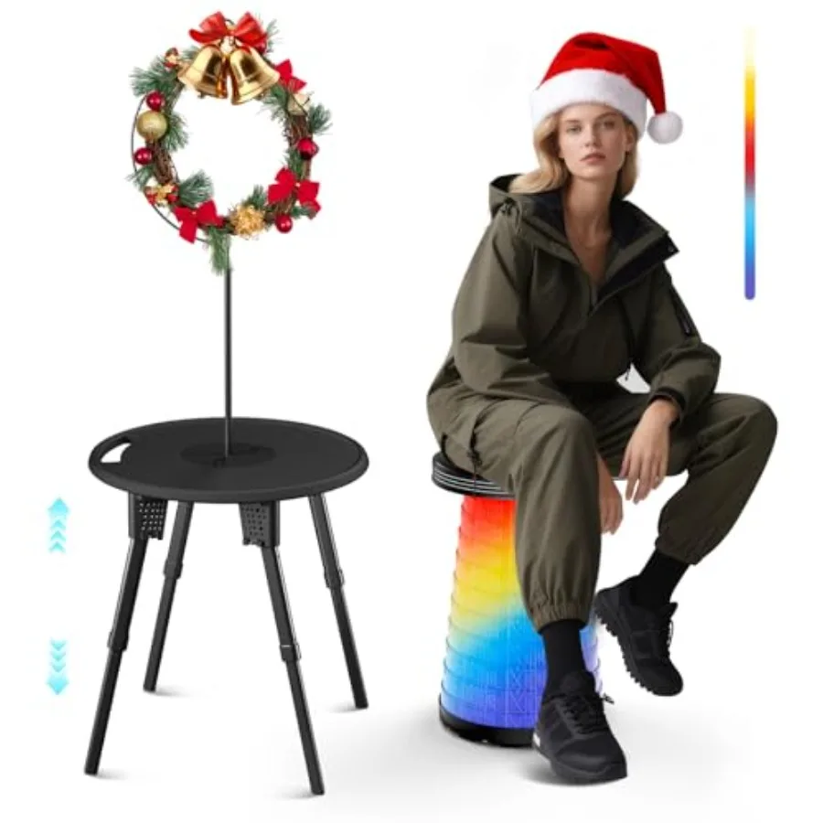 LED Camping Table Set with Stools 300lbs Capacity Adjustable Height Folding Table and Chairs All-in-One Compact Design for Outd
LED Camping Table Set with Stools 300lbs Capacity Adjustable Height Folding Table and Chairs All-in-One Compact Design for Outd
