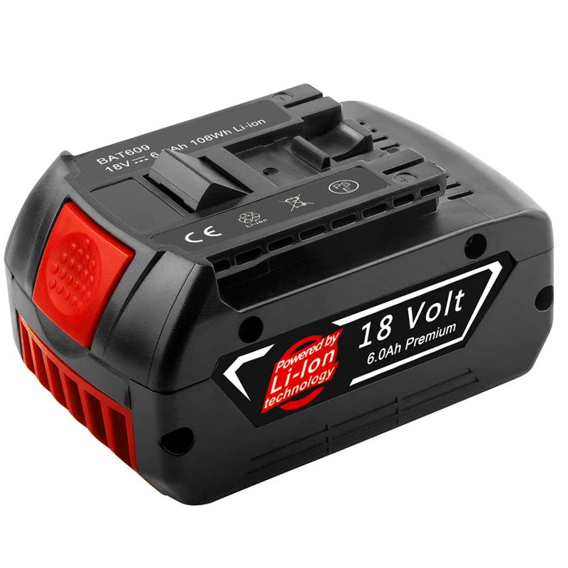18V BAT609 Replacement Battery for Bosch Cordless Power Tools 6.0Ah Lithium Rechargeable Batteries BAT610G BAT619 BAT618 BAT618G
18V BAT609 Replacement Battery for Bosch Cordless Power Tools 6.0Ah Lithium Rechargeable Batteries BAT610G BAT619 BAT618 BAT618G