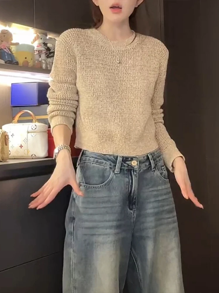 Style Knitted Long Sleeve round Neck Top Women's Versatile Slimming Spring Autumn Casual Loose Fit Breathable Color
Style Knitted Long Sleeve round Neck Top Women's Versatile Slimming Spring Autumn Casual Loose Fit Breathable Color