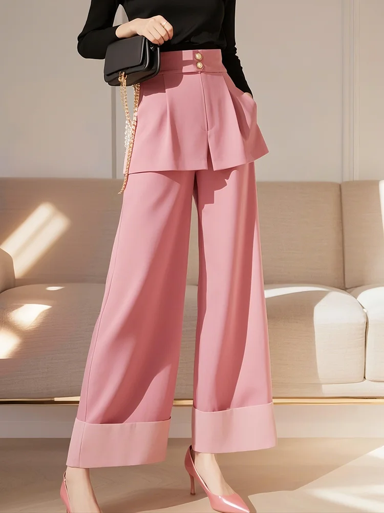 Fashion Two Piece Apron Wide Leg Suit Pants Women's High Waist Loose Gray Wide Leg Trousers New Tide
Fashion Two Piece Apron Wide Leg Suit Pants Women's High Waist Loose Gray Wide Leg Trousers New Tide