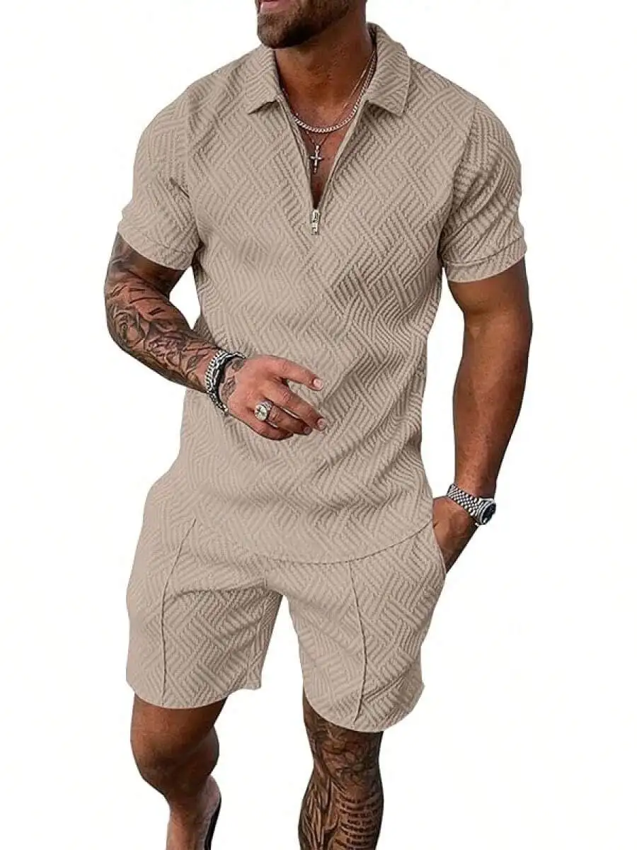 Mens 2 Piece Shorts Set With 1/4 Zip Shirt Geometric Pattern Casual Loungewear
Mens 2 Piece Shorts Set With 1/4 Zip Shirt Geometric Pattern Casual Loungewear