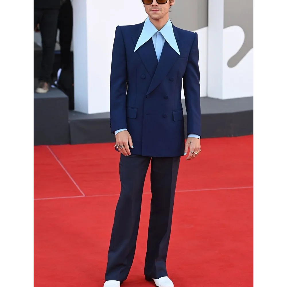 Peaked Lapel Men's Suit Elegant Double Breasted England Style Outfit Two Pieces High Quality Prom Business Party Man Set
Peaked Lapel Men's Suit Elegant Double Breasted England Style Outfit Two Pieces High Quality Prom Business Party Man Set