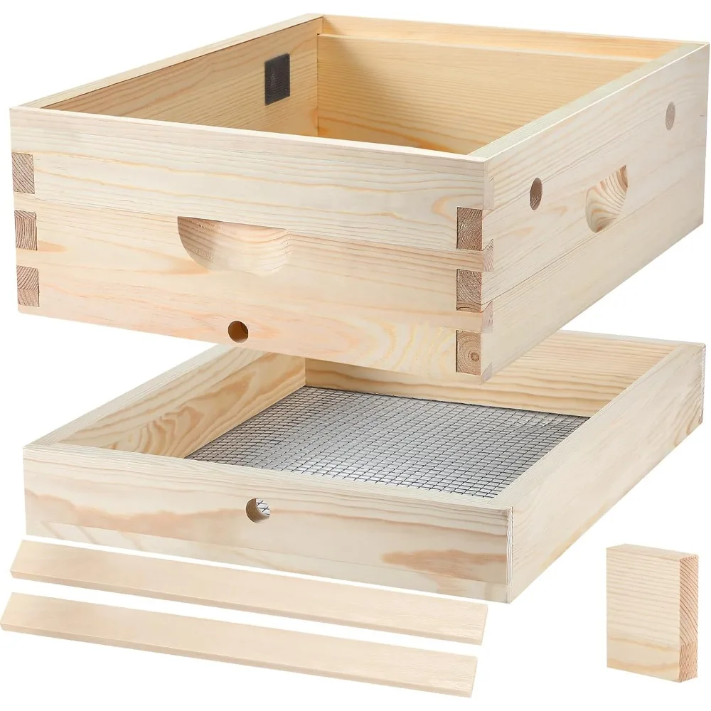 Thyle 10 Frame Beehive Candy Board and Quilt Box Combo Set, Assembled Bee Candy Boards Feeder Beehives Boxes Moisture Quilt Box
Thyle 10 Frame Beehive Candy Board and Quilt Box Combo Set, Assembled Bee Candy Boards Feeder Beehives Boxes Moisture Quilt Box