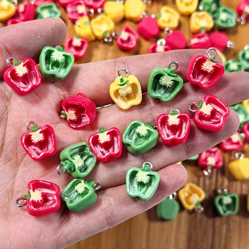 10pcs Mini Simulation Half-cut Colored Pepper Charms Resin Jewelry Pendant Diy Handmade Earrings Necklaces Keychains Accessories
10pcs Mini Simulation Half-cut Colored Pepper Charms Resin Jewelry Pendant Diy Handmade Earrings Necklaces Keychains Accessories