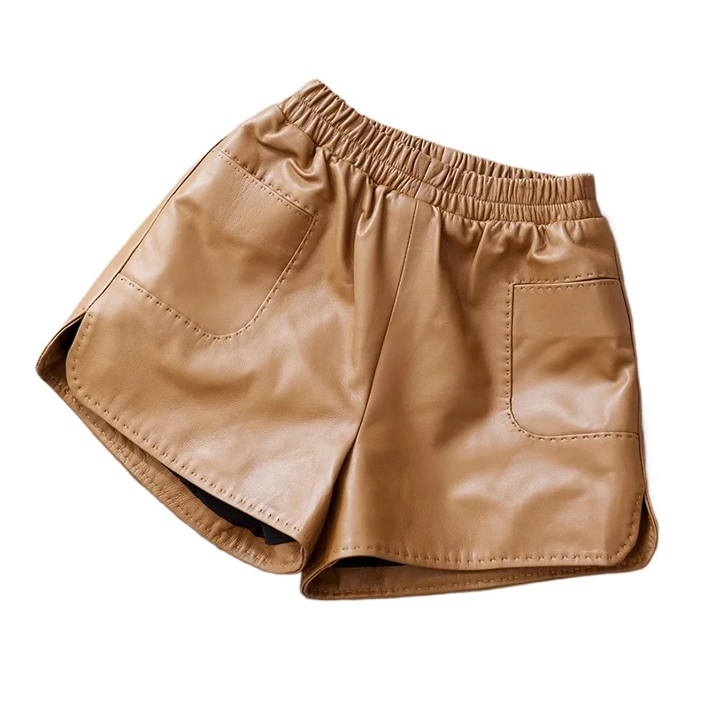 Tajiyane Streetwear Women Real Sheepskin Shorts Female Genuine Leather High Waist Shorts Oversize Trousers Pantalon Femme TN2319
Tajiyane Streetwear Women Real Sheepskin Shorts Female Genuine Leather High Waist Shorts Oversize Trousers Pantalon Femme TN2319