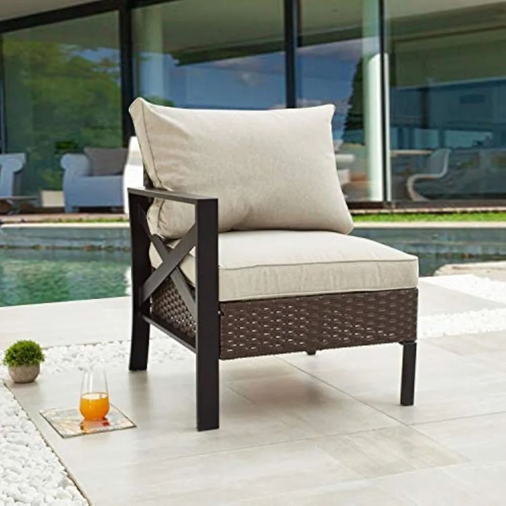Wicker Outdoor Chair Rattan Armchair Chairs Left Facing Arm Chair Right-Arm Sofa with Removable Cushions Patio Dinning
Wicker Outdoor Chair Rattan Armchair Chairs Left Facing Arm Chair Right-Arm Sofa with Removable Cushions Patio Dinning