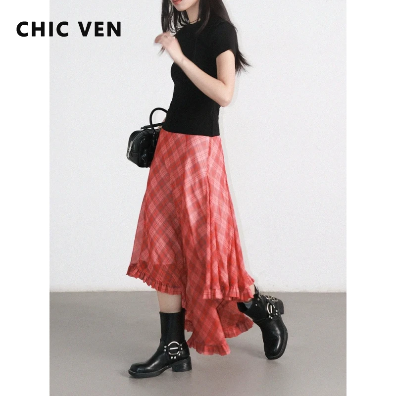 Модные женские платья CHIC VEN: Свободная повседневная юбка А-силуэта с асимметричным клетчатым узором, высокая талия, длинная женская юбка, весна-лето 2026
Модные женские платья CHIC VEN: Свободная повседневная юбка А-силуэта с асимметричным клетчатым узором, высокая талия, длинная женская юбка, весна-лето 2026
