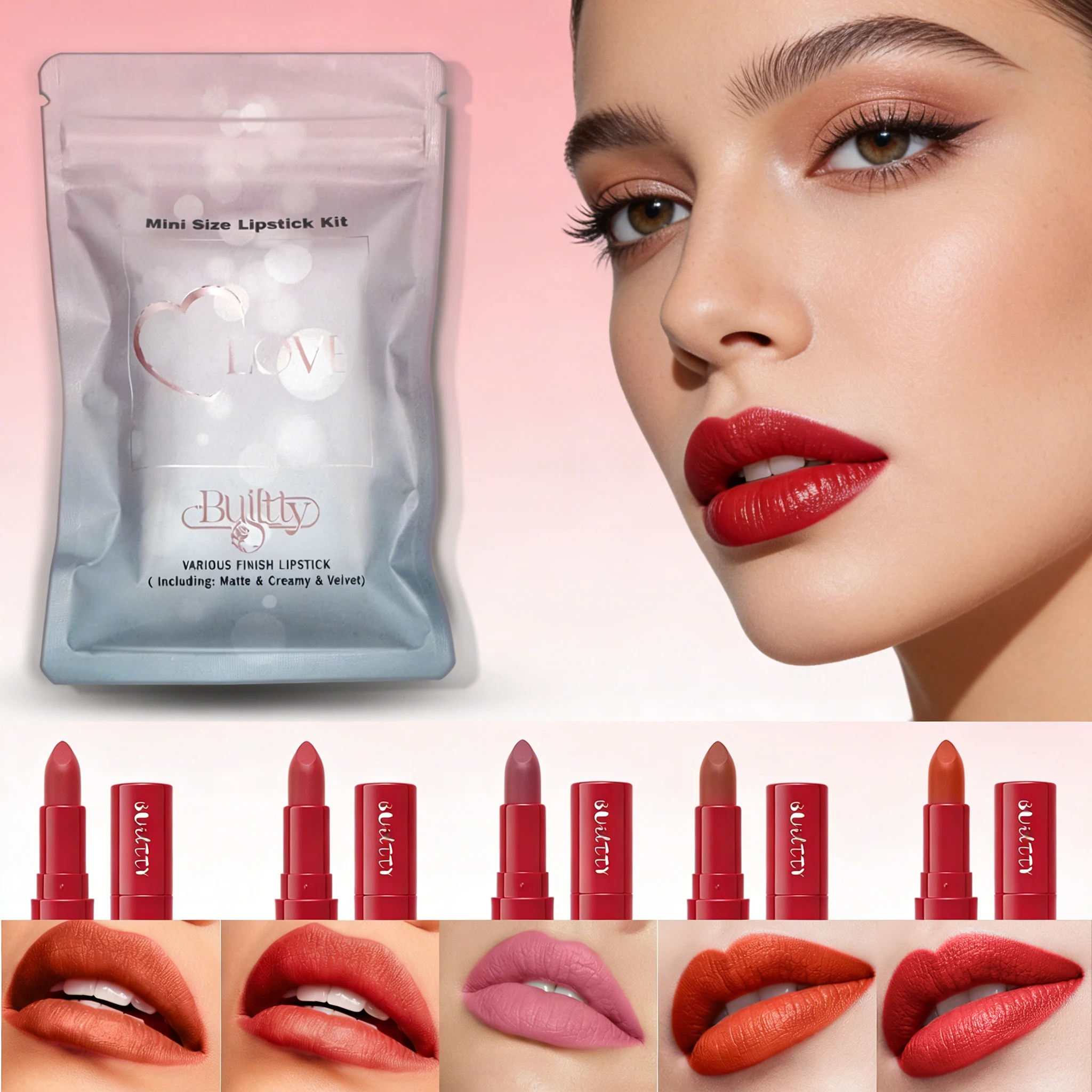 5 Colors Lipstick Matte Nude Set Velvet Long Lasting Non-stick Cup Waterproof and Durable Lipstick
5 Colors Lipstick Matte Nude Set Velvet Long Lasting Non-stick Cup Waterproof and Durable Lipstick