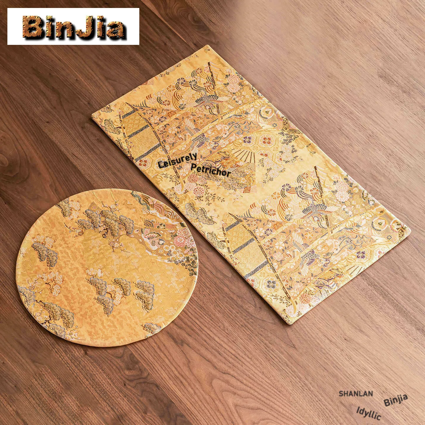 Nishijin-ori Gilded Double-sided Tea Table Mats Antique Drink Coaster Dinner Table Cloth Mat Tea Ceremony Supplies Ornaments
Nishijin-ori Gilded Double-sided Tea Table Mats Antique Drink Coaster Dinner Table Cloth Mat Tea Ceremony Supplies Ornaments