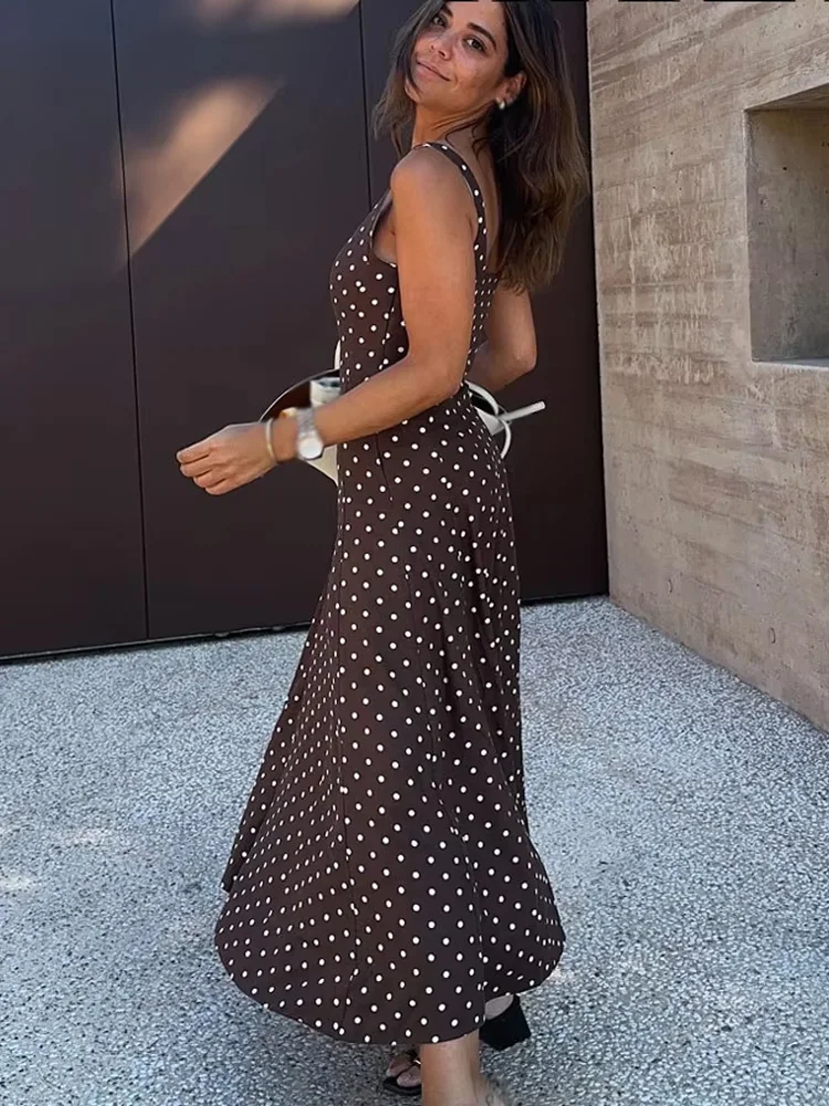 HH женское длинное платье в летнем праздничном стиле коричневого цвета в горошек с квадратным воротником и открытой спиной на молнии женские модные платья без рукавов модные
HH женское длинное платье в летнем праздничном стиле коричневого цвета в горошек с квадратным воротником и открытой спиной на молнии женские модные платья без рукавов модные