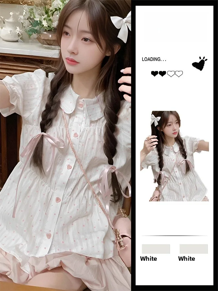 Sweet Girl Preppy Style Two-Piece Set Women's Summer Tea Aromatic Unique Shirt Shorts Skirt Ensemble Polyester Button-Up
Sweet Girl Preppy Style Two-Piece Set Women's Summer Tea Aromatic Unique Shirt Shorts Skirt Ensemble Polyester Button-Up