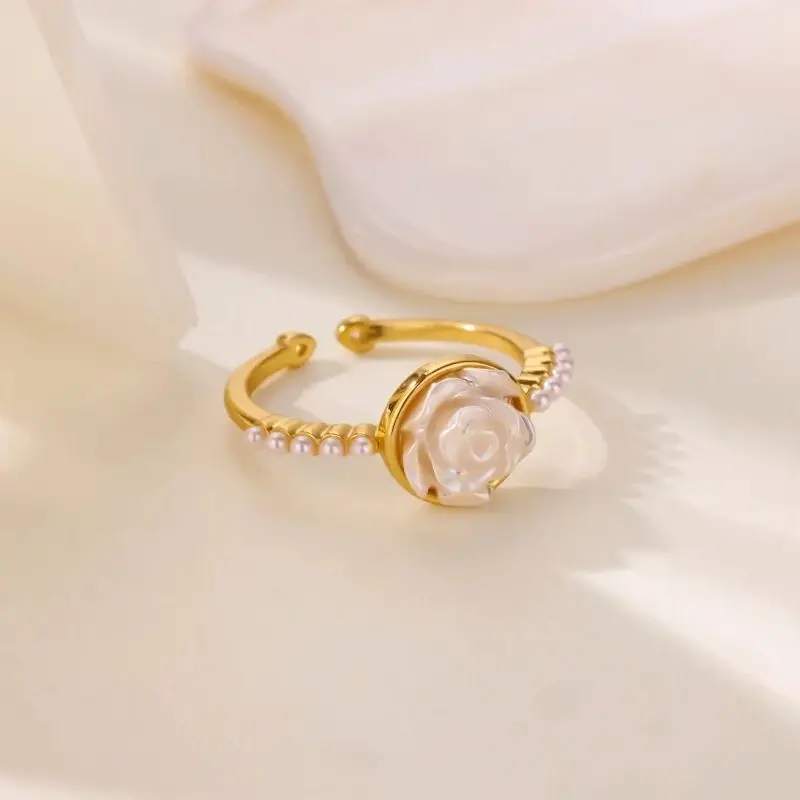 Romantic Rose Flower Ring For Women Stainless Steel Gold Color Imitation Pearl Ring 2025 New Fashion Wedding Couple Jewelry Gift
Romantic Rose Flower Ring For Women Stainless Steel Gold Color Imitation Pearl Ring 2025 New Fashion Wedding Couple Jewelry Gift